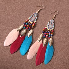 Orecchini vintage con piume - orecchini,