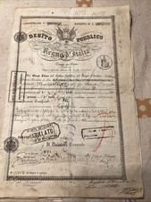 Raro Certificato Di Debito Pubblico Regno D'Italia Vittorio Emanuele II 1864