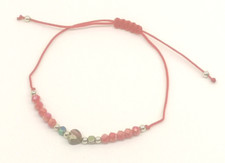 Bracciale regolabile filo e perline cuore - Rosso - Donna - Bambina B20