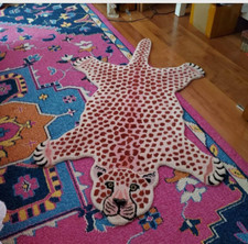 Tappeti leopardati fatti a mano 100% lana trapuntati a mano per decorazione casa