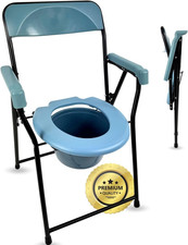 Sedia Comoda WC per Anziani Pieghevole – Comoda per Anziani Con Secchio Rimovibi