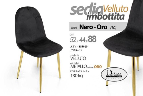 Sedia velluto nera - sedia,