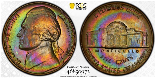 1962 toned jefferson nickel - 1962,