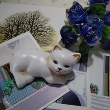 Ar 90) Gatto Gattino in ceramica anticato ( Thun Style) raro da collezione