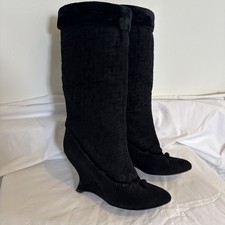 Stivali con zeppa Yves Saint Laurent By Tom Ford A/I 2004 Ming scamosciati, EU40