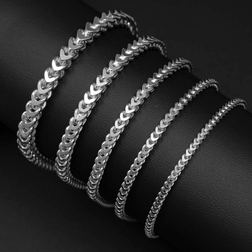 Rodio franco catena bracciale - rodio,