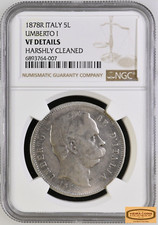 1878-R Italy 5 Lire Umberto I