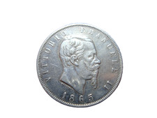 5 Lire 1865 N Regno d'Italia