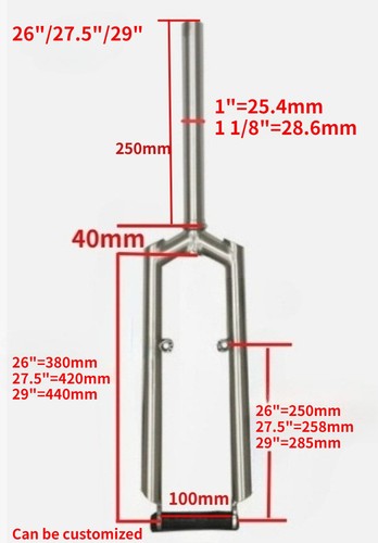 Forcella bici mtb dritta