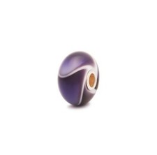 Trollbeads Bead in vetro ARMADILLO Viola/Bianco. Fuori Produzione 