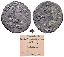 MANTOVA Sesino o quattrino RARO Carlo I Gonzaga Nevers (1627-1637)