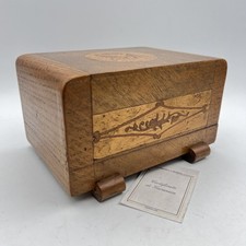 Scatola antica in legno cofanetto da scrivania portasigarette stile Deco anni 40