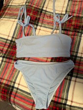 Bikini donna a righe cravatte spalle taglia L