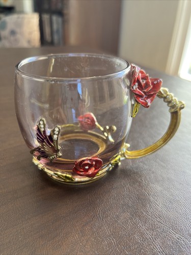 Tazza tè vetro farfalla - tè,