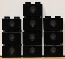 Lego articolo 3700 - Brick 1X2 with Hole - Colore Black