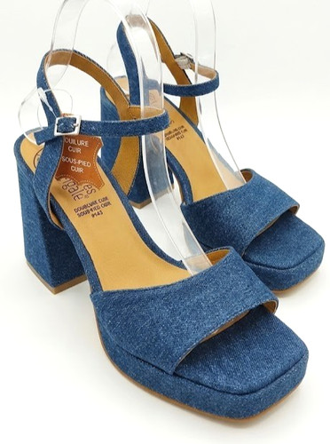 Sandali pelle jeans delle - pelle,
