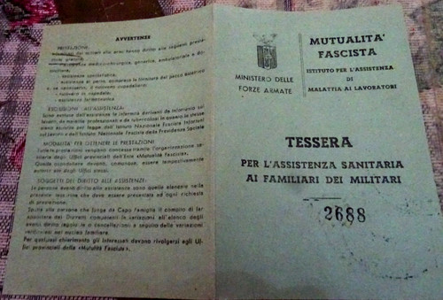 Tessera fascista ass mal - fascista,