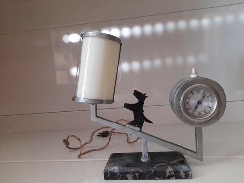Antico orologio lampada - e,