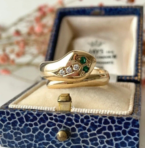 Anello donna serpente smeraldo