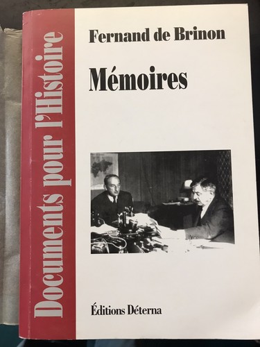 Fernand brinon mémoires - fernand, brinon/mémoires