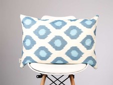 Copricuscino lombare ikat blu - copricuscino,