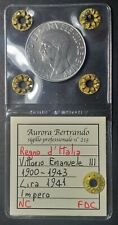 MONETA 1 LIRA 1941 IMPERO FDC NON COMUNE V.E.III PERIZIATA NIP AURORA (GIG.157)