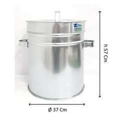 CONTENITORE SECCHIO SMORZA CARBONE SPEGNI BRACE IN FERRO Ø 37X57 h CENERE