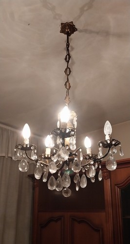 Lampadario vintage cristalli - lampadario,