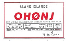 QSL Radio finlandese OH0NJ