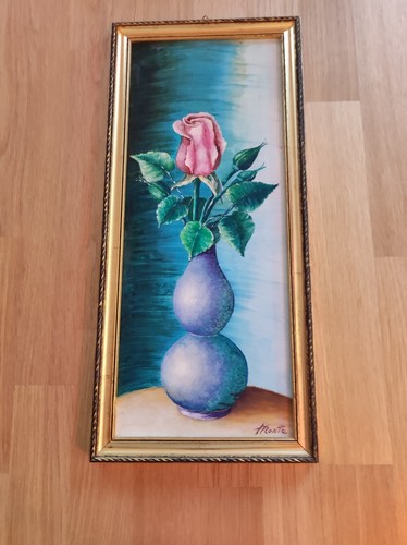 Quadro rosa nel vaso pittura - nel,
