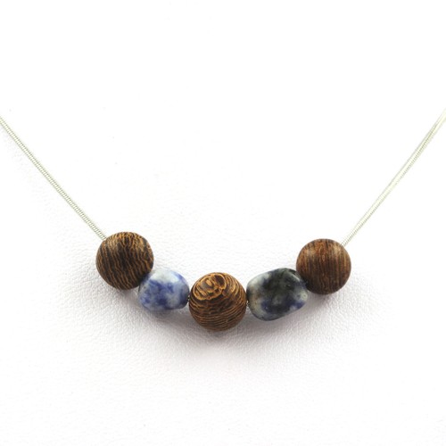 Collana perline legno - collana,