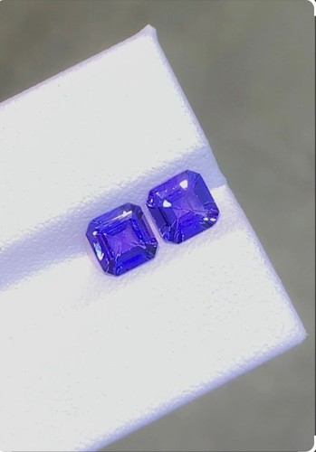 Coppia quadrata tanzanite aaa - quadrata, aaa+