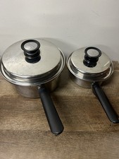 Lotto di 2 pentole Amway Queen multistrato acciaio inox 18/8 4 pezzi con coperchi Am Way