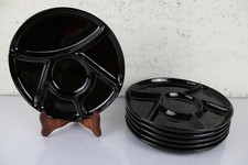 Set 6 Pz Piatti Antipastiera In porcellana Nero Per ANTIPASTI A 6 SCOMPARTI 22CM