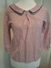 Top Karel rosa rotondo Colkar Cottage Core Vibe taglia Large