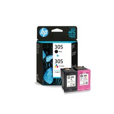 KIT 2 CARTUCCE ORIGINALI HP 6ZD17AE 305 BK Nera + Colore 100/120 pagine Grado B