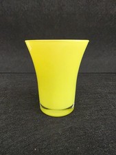 Vaso In Vetro Colore Giallo Brillante Forma Conica Anni 60 Vintage