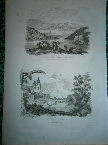 Engraving 1839 azores spain - engraving,