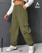 Pantaloni Donna Curve tascone laterale Verde Militare 3XL