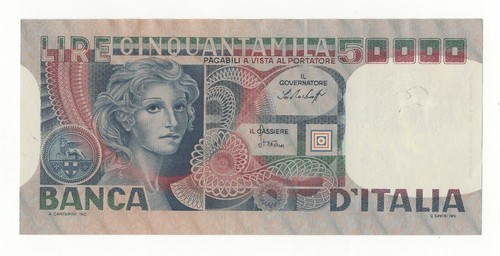 50000 lire volto donna - di,