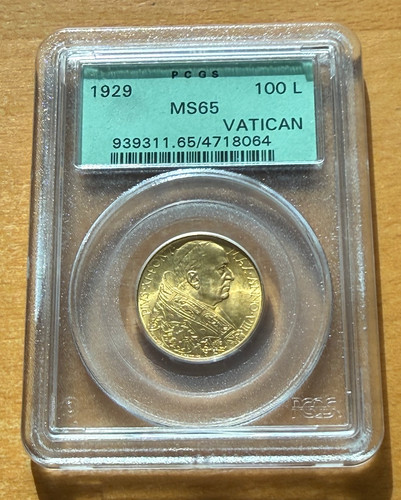 Vaticano 1929 oro 100 - , lire