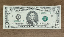 Bellissima Banconota 5 Dollari USA Circolata Series 1995 ( H 18871636 B)