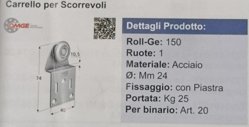 Carrello per binario - per,