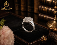 Anello chevalier oro - anello, bianco