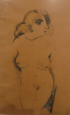 1967 Alberto Manfredi  Ritratto di donna svestita. Tecnica mista su carta. Raro