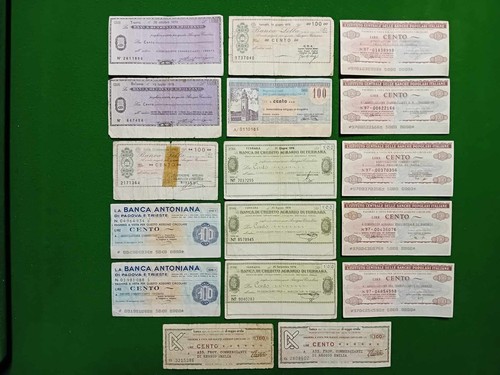 Miniassegni 100 lire anno - miniassegni,