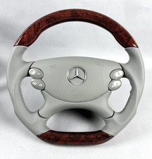 Mercedes CLK W209 SL R230 AMG radice legno sport volante grigio alpaca traforato