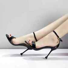 sandali stiletto 11 cm nero gioiello spillo tacco pelle sintetica 1427