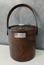 Coldylux Lusso Ecopelle Secchiello Ghiaccio Contenitore Portaghiaccio Vintage