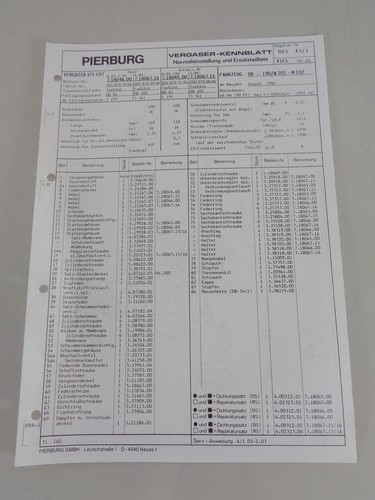 Fogli catalogo ricambi - fogli,